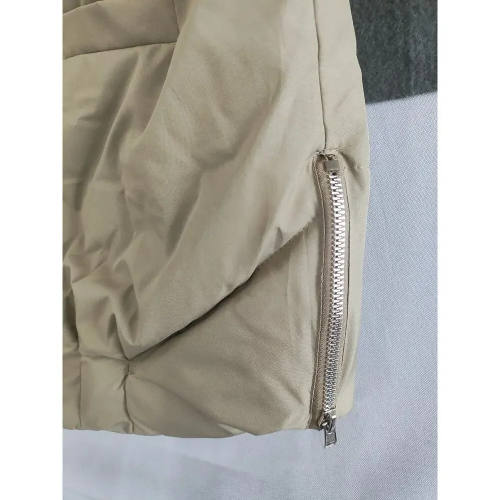 Lululemon Wunder Puff Super Cropped Vest Women's Size M Beige Goose Down Fill